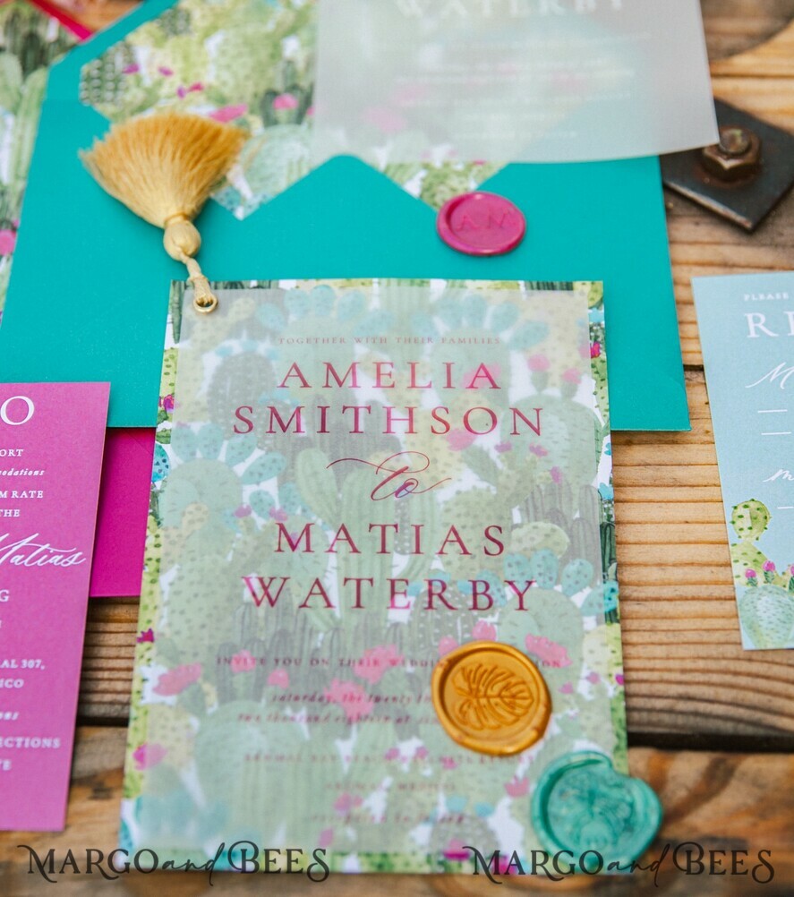 WEDDING INVITATIONS Modern Invites Floral Cards Custom wedding invitation Mexican style blossom floral invites