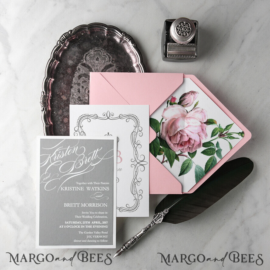WEDDING INVITATIONS Modern Invites Floral Cards wedding invitation cards flowers