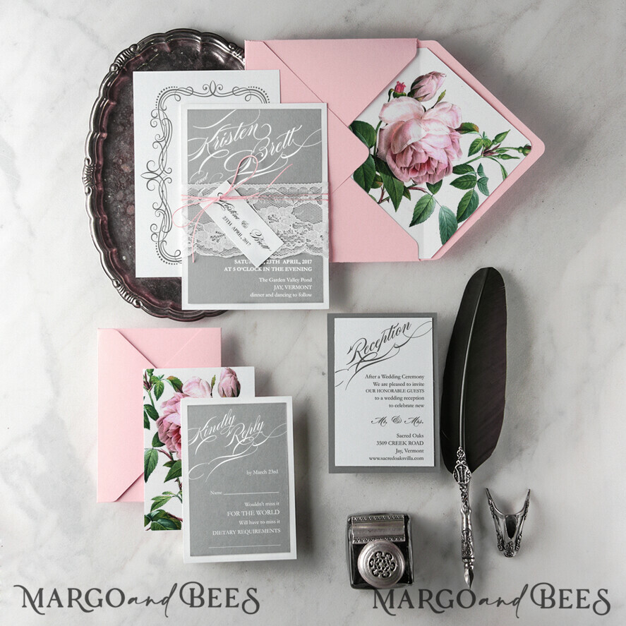 WEDDING INVITATIONS Modern Invites Floral Cards wedding invitation cards flowers