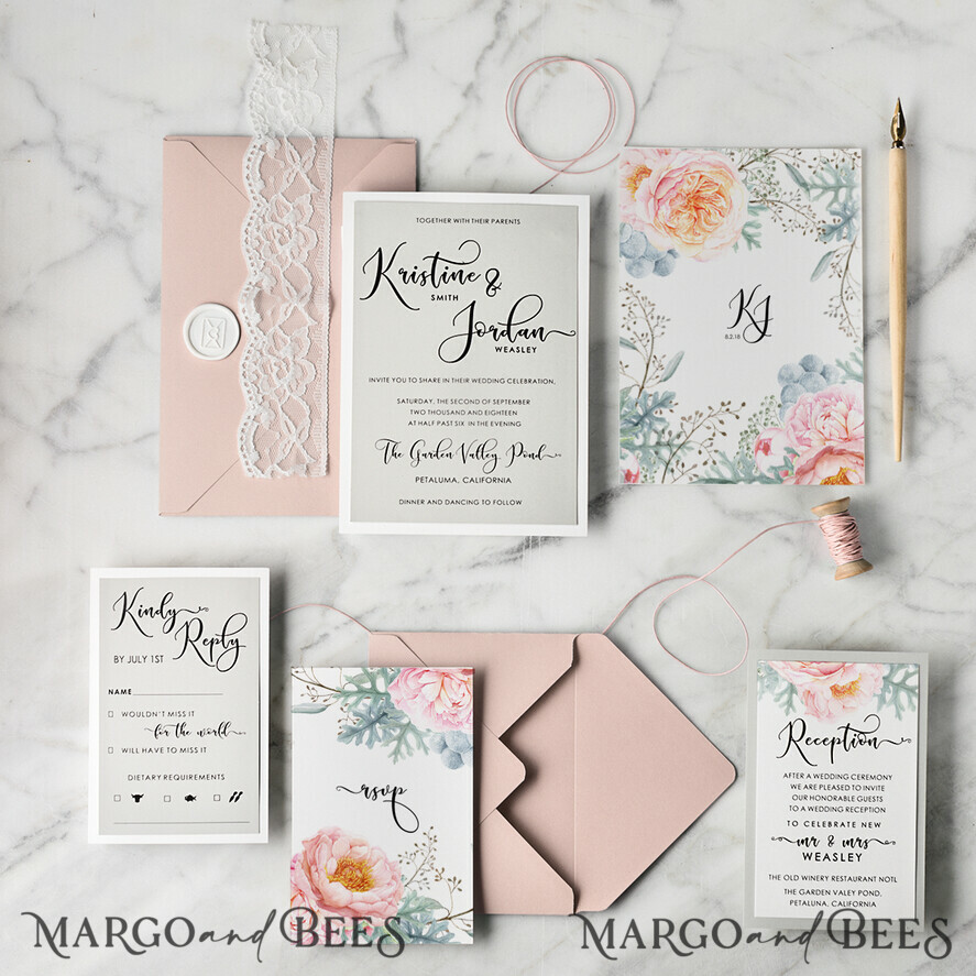 WEDDING INVITATIONS Modern Invites Floral Cards invitations for wedding boho