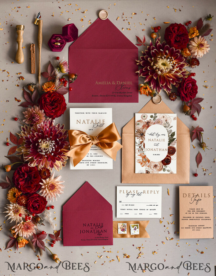 HOCHZEITS EINLADUNGEN Moderne Einladungen Florale Karten Hochzeitseinladungen-Set, Moderne Hochzeitseinladungen • Modernes Hochzeitseinladungs-Set • Florale Hochzeitseinladungen