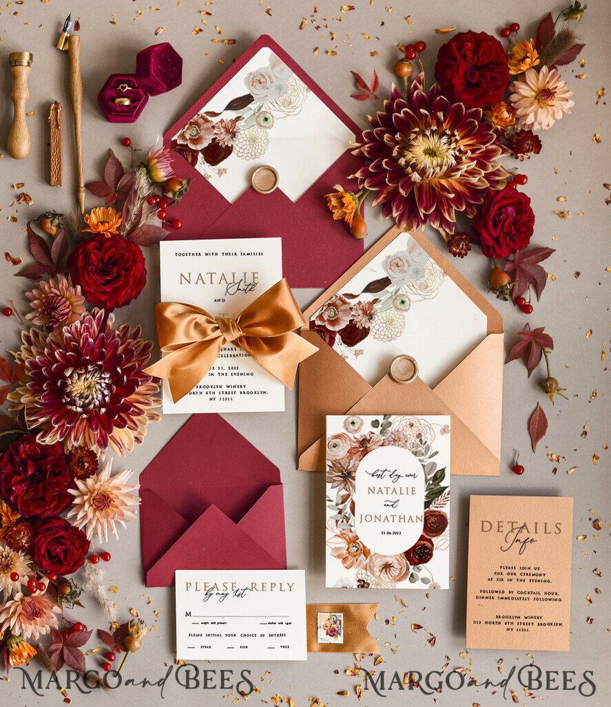 HOCHZEITS EINLADUNGEN Moderne Einladungen Florale Karten Hochzeitseinladungen-Set, Moderne Hochzeitseinladungen • Modernes Hochzeitseinladungs-Set • Florale Hochzeitseinladungen