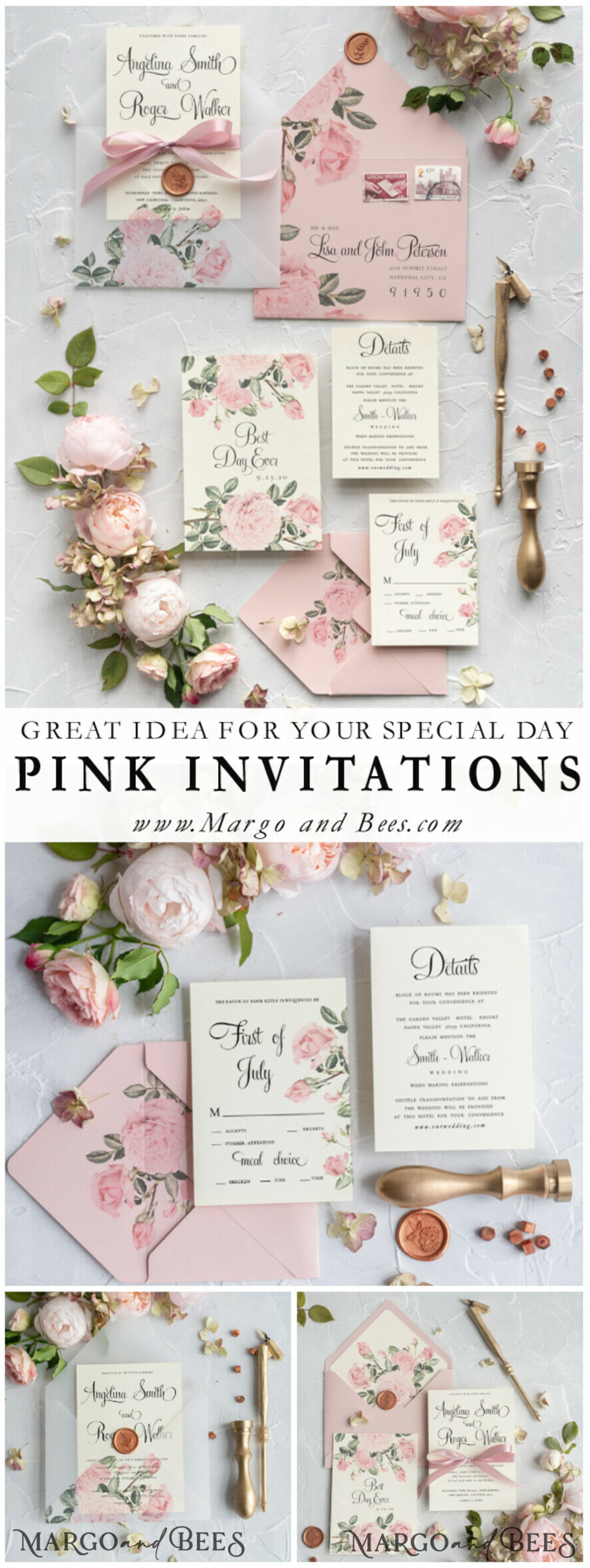 WEDDING INVITATIONS Modern Invites Floral Cards Blush pink wedding invitations, blush pink wedding cards, blush pink wedding stationery, blush pink wedding accessories, ecru wedding invitations, ecru wedding accessories, peony wedding invitations, peony wedding cards, peony wedding accessories, pink ribbon, wedding invitations with bow, elegant wedding invitations, spring flowers, spring wedding invitations, vintage flower illustration, floral wedding invitations, floral wedding, boho wedding invitations