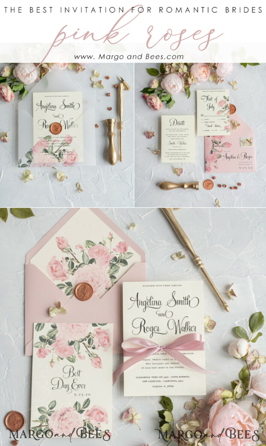 WEDDING INVITATIONS Modern Invites Floral Cards Blush pink wedding invitations, blush pink wedding cards, blush pink wedding stationery, blush pink wedding accessories, ecru wedding invitations, ecru wedding accessories, peony wedding invitations, peony wedding cards, peony wedding accessories, pink ribbon, wedding invitations with bow, elegant wedding invitations, spring flowers, spring wedding invitations, vintage flower illustration, floral wedding invitations, floral wedding, boho wedding invitations