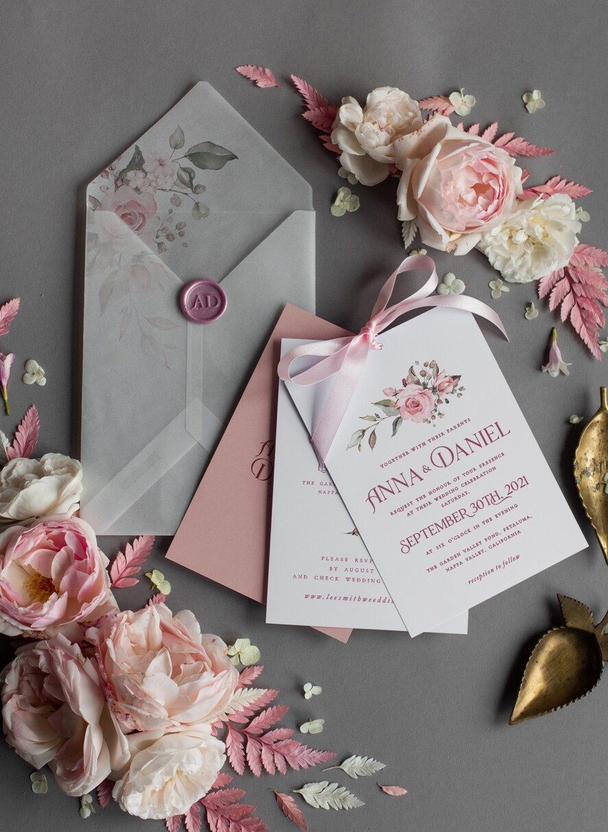 HOCHZEITS EINLADUNGEN Moderne Einladungen Florale Karten Elegante Hochzeitskarten in zartem Rosé, glamouröse arabische Pocket-Hochzeitseinladungen, moderne florale Hochzeitskarten, minimalistische Hochzeitsinvitationen.