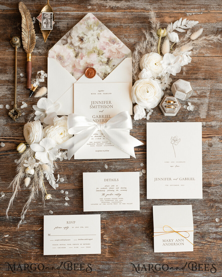 WEDDING INVITATIONS Modern Invites Floral Cards Unique wedding invitations, Elegant wedding invitation set, Elegant Wedding Invitation Suite, Simple wedding Invites