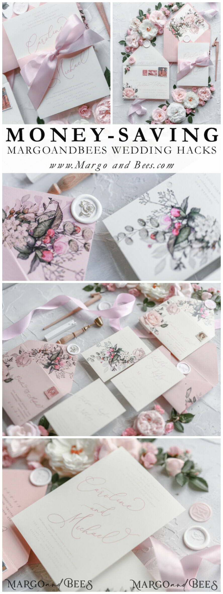 WEDDING INVITATIONS Modern Invites Floral Cards Blush pink wedding invitations, romantic wedding invitations, white wedding invitations, floral wedding invitations, rose wedding invitations, garden roses, garden roses wedding invitations, garden rose, rose wedding accessories, pink ribbon, pink bow, pink wedding invitations, floral cards, floral envelope, calligraphy, rose wedding cards, garden wedding, romantic wedding, elegant wedding invitations, blush pink wedding stationery