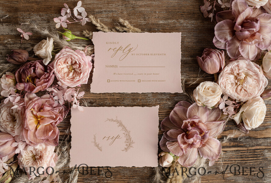 WEDDING INVITATIONS Modern Invites Floral Cards Elegant wedding invitation copper wax, Boho wedding invitations, Floral Elegant Wedding Invites, Botanical wedding Stationery