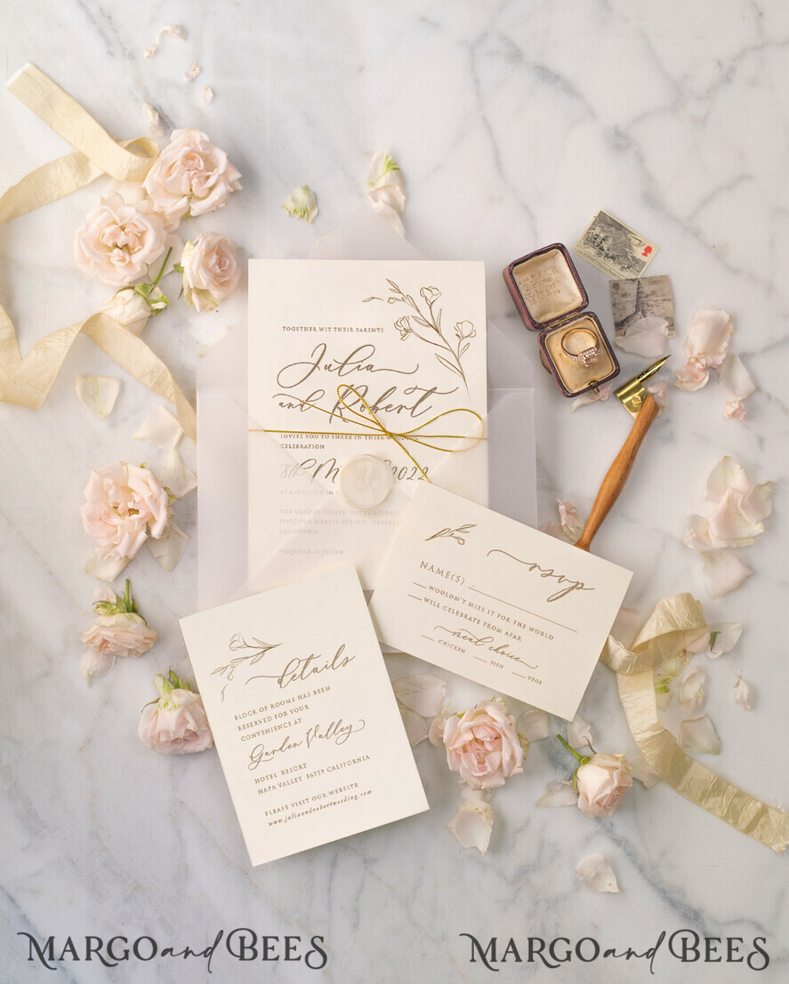WEDDING INVITATIONS Modern Invites Floral Cards Minimalist Wedding invitations elegant suite
