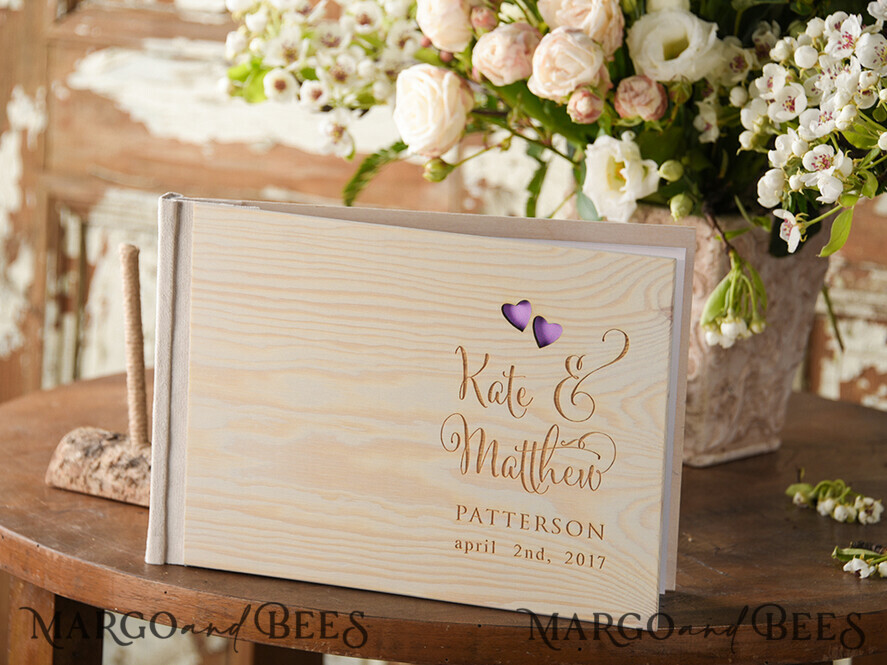 WEDDING GUEST BOOKS Rustic Wooden Engraved PhotoAlbum Rerto wedding guestbook, Rustic Instant Photo Book Wood Wedding Photo Guestbook