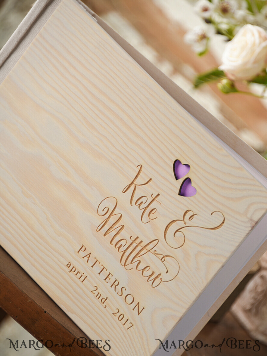 WEDDING GUEST BOOKS Rustic Wooden Engraved PhotoAlbum Rerto wedding guestbook, Rustic Instant Photo Book Wood Wedding Photo Guestbook