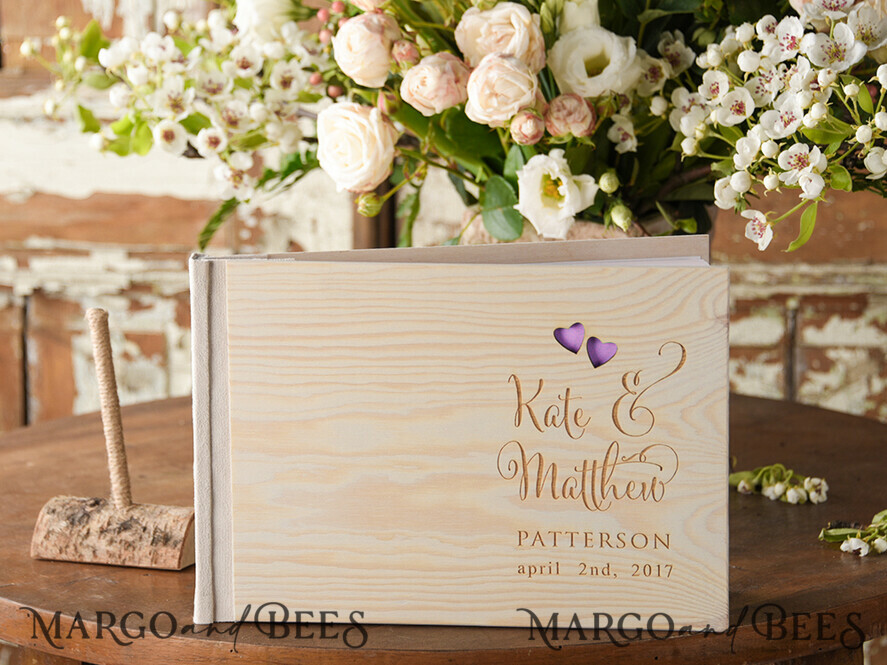 WEDDING GUEST BOOKS Rustic Wooden Engraved PhotoAlbum Rerto wedding guestbook, Rustic Instant Photo Book Wood Wedding Photo Guestbook