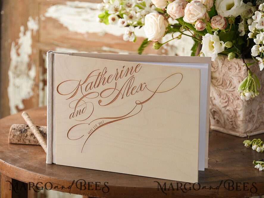 WEDDING GUEST BOOKS Rustic Wooden Engraved PhotoAlbum Preonalised wedding Guestbook, Boho Instax Wedding Book Wooden Instax Photo Booth Album