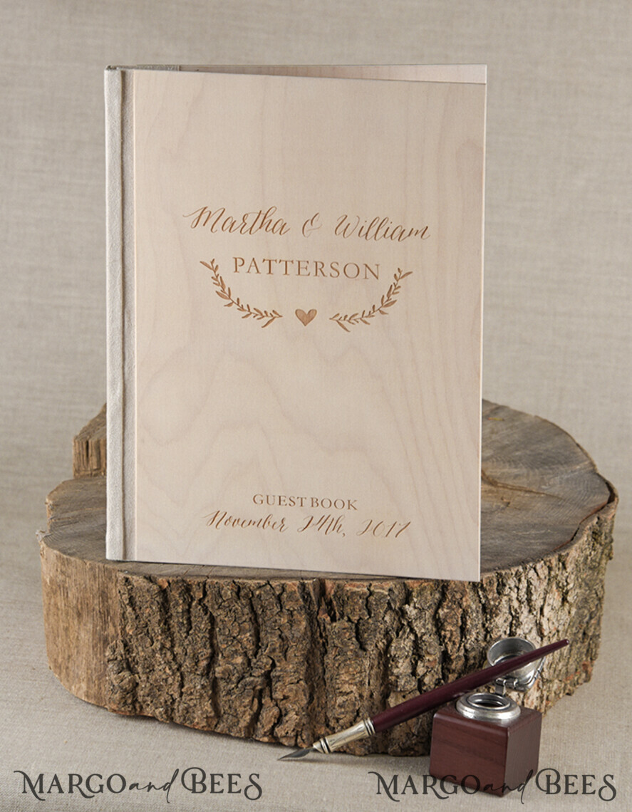 WEDDING GUEST BOOKS Rustic Wooden Engraved PhotoAlbum Preonalised wedding Guestbook, Boho Instant Photo Book Wooden Instax Wedding Photo Guestbook