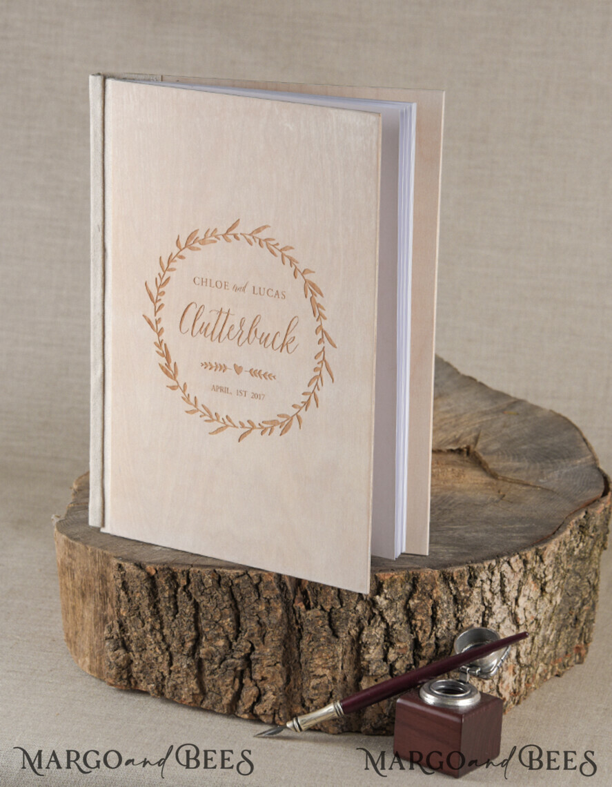 WEDDING GUEST BOOKS Rustic Wooden Engraved PhotoAlbum Custom Wedding Guestbook, Boho Instax Wedding Book Wooden Instax Photo Booth Album