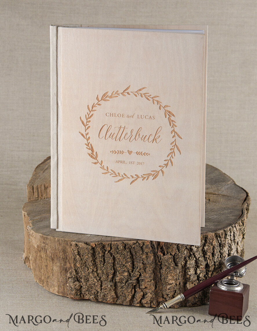 WEDDING GUEST BOOKS Rustic Wooden Engraved PhotoAlbum Custom Wedding Guestbook, Boho Instax Wedding Book Wooden Instax Photo Booth Album