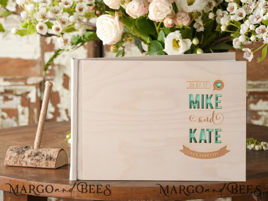 WEDDING GUEST BOOKS Rustic Wooden Engraved PhotoAlbum Preonalised wedding Guestbook, Boho Instant Photo Book Wooden Instax Wedding Photo Guestbook