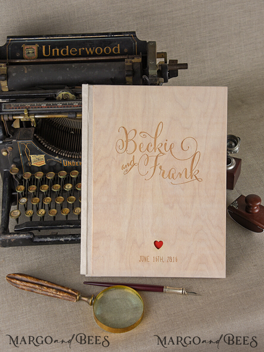 WEDDING GUEST BOOKS Rustic Wooden Engraved PhotoAlbum Presonalised Wedding Guest Book, Wood Wedding Album Boho Photo Booth Book