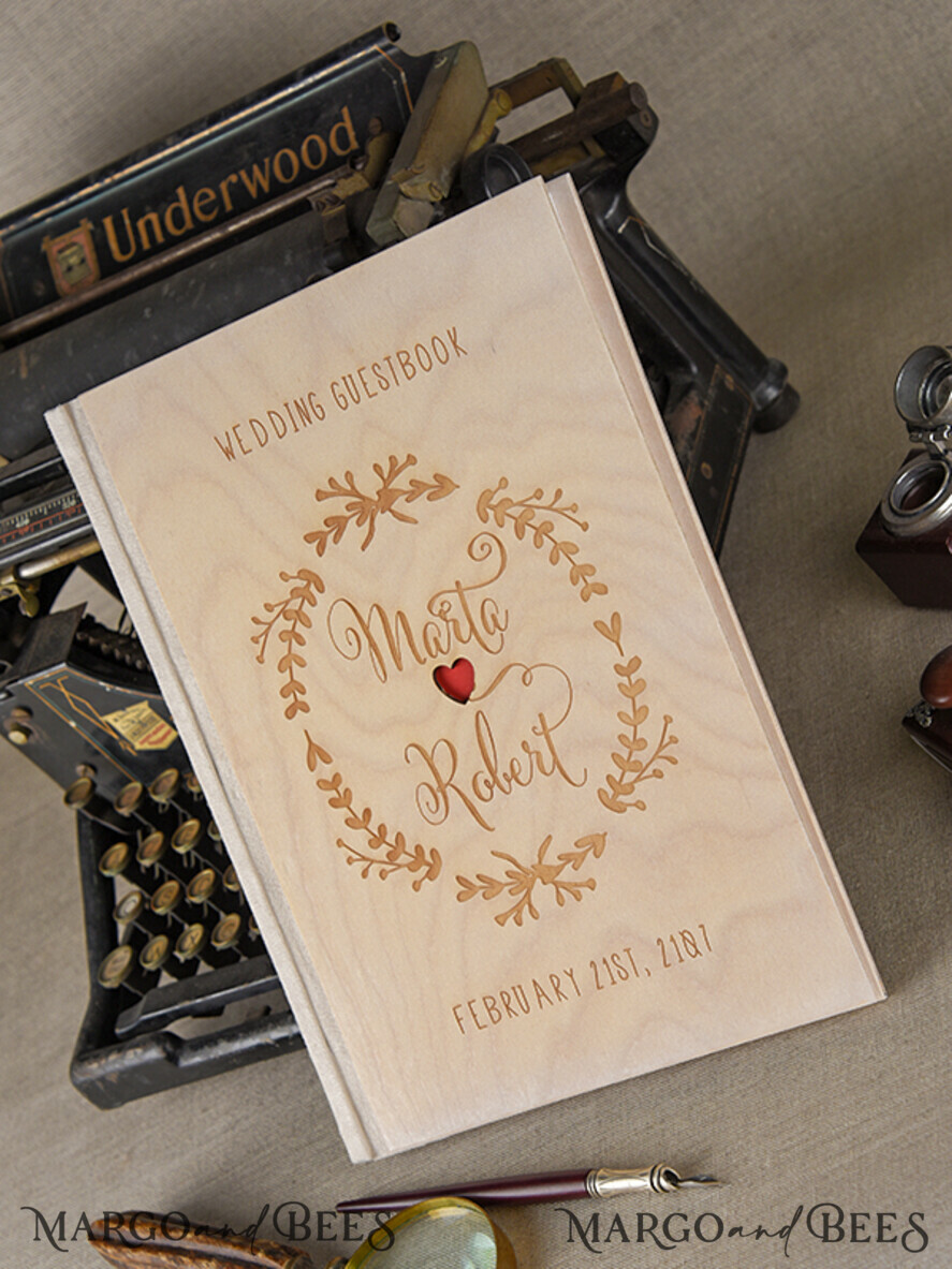 WEDDING GUEST BOOKS Rustic Wooden Engraved PhotoAlbum Wedding guestbook for polaroids, Wood Wedding Album Boho Photo Booth Book