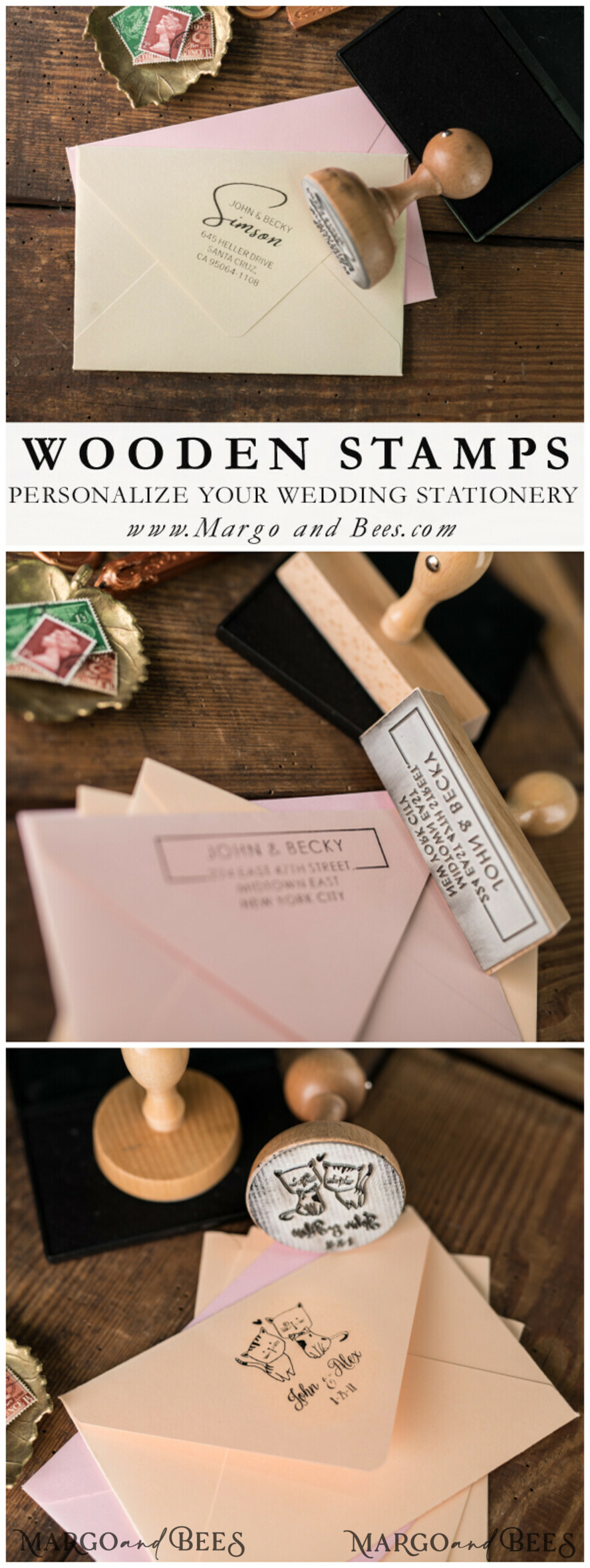 wooden stamp, wedding stamp