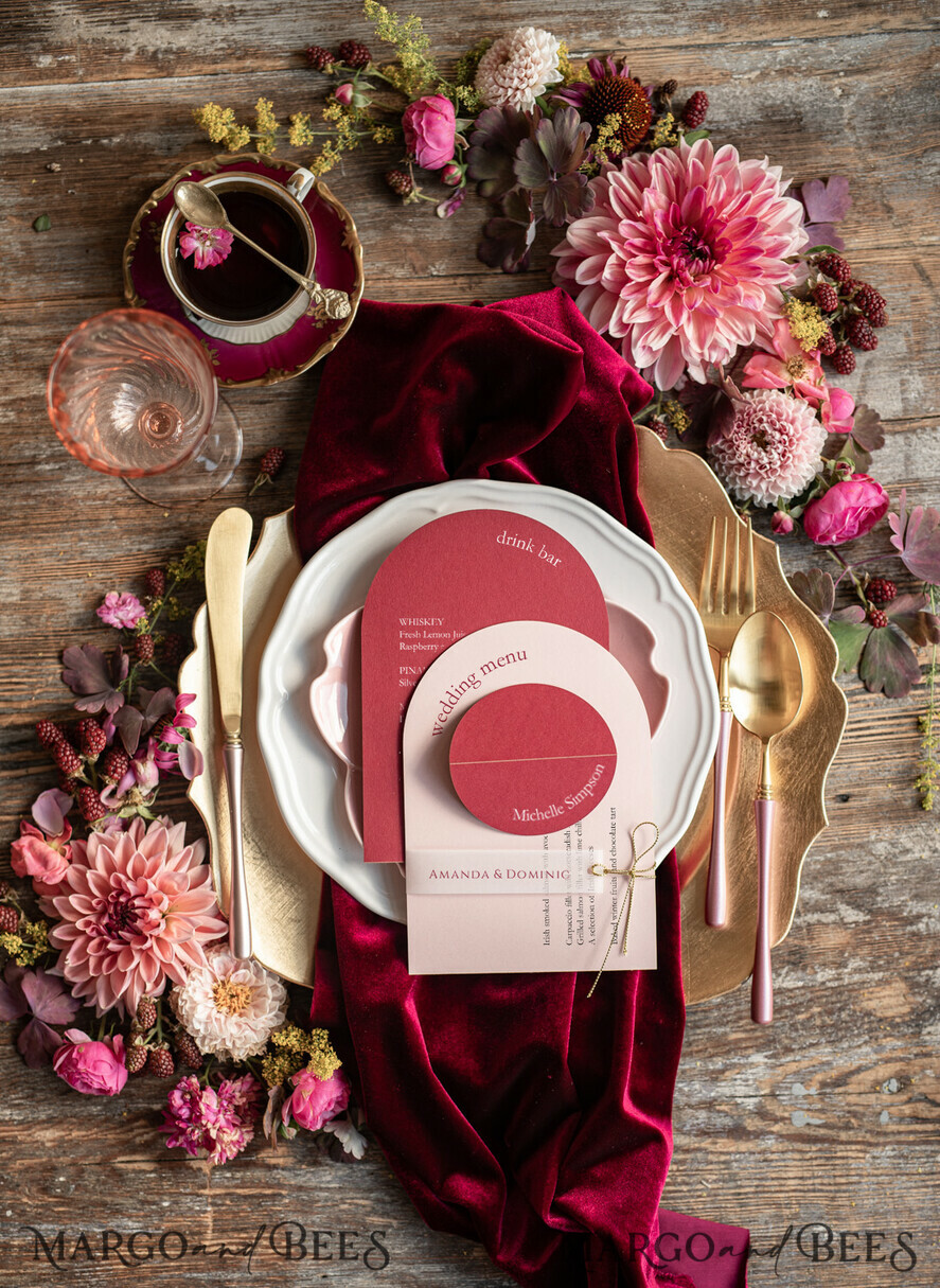 MENU & PROGRAMS romantic Wedding menu geometric unique