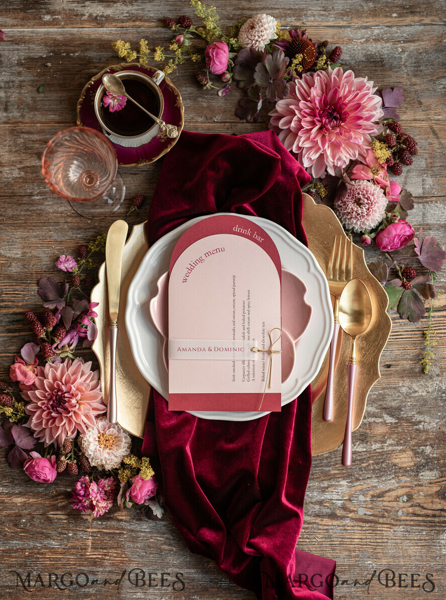 MENU & PROGRAMS romantic Wedding menu geometric unique