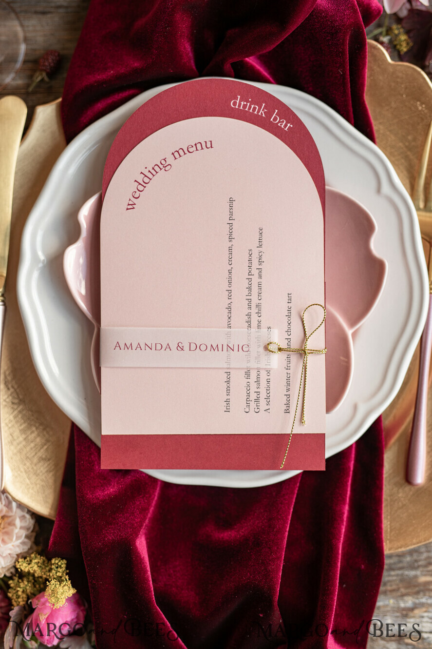 MENU & PROGRAMS romantic Wedding menu geometric unique