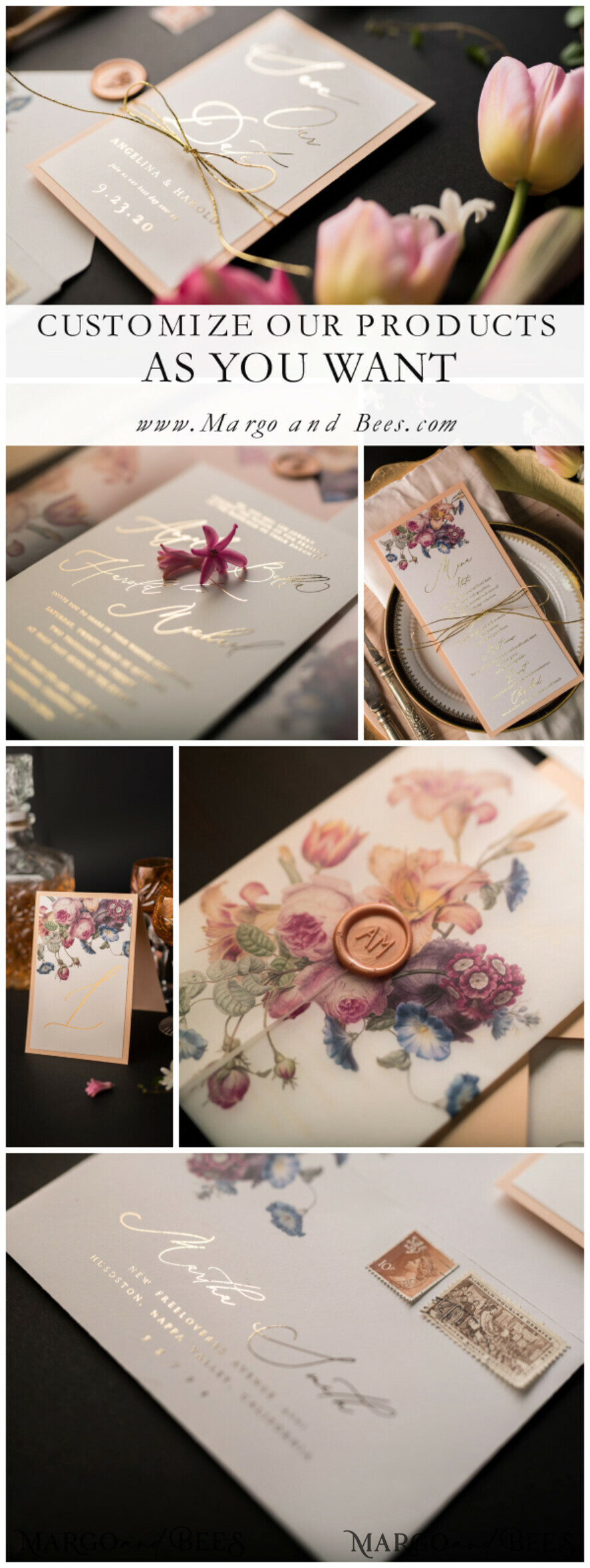 MENU & PROGRAMS romantic wedding stationery elegant