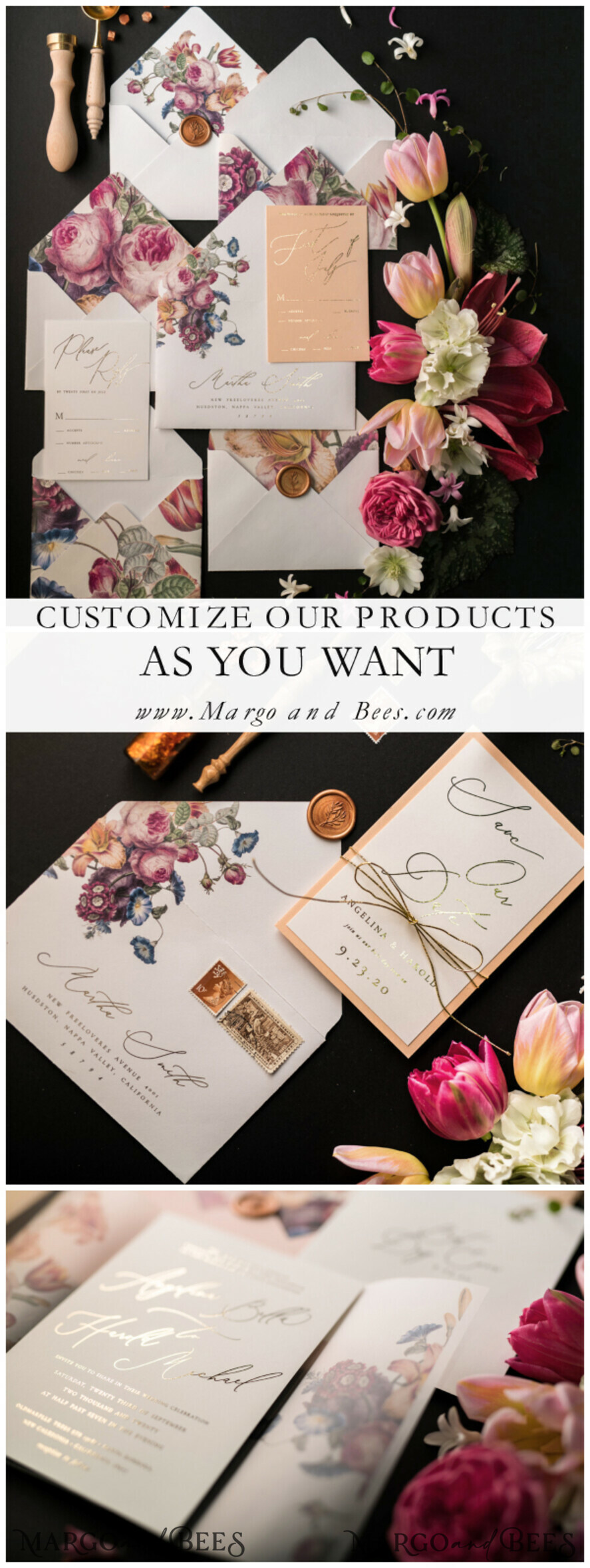 MENU & PROGRAMS romantic wedding stationery elegant