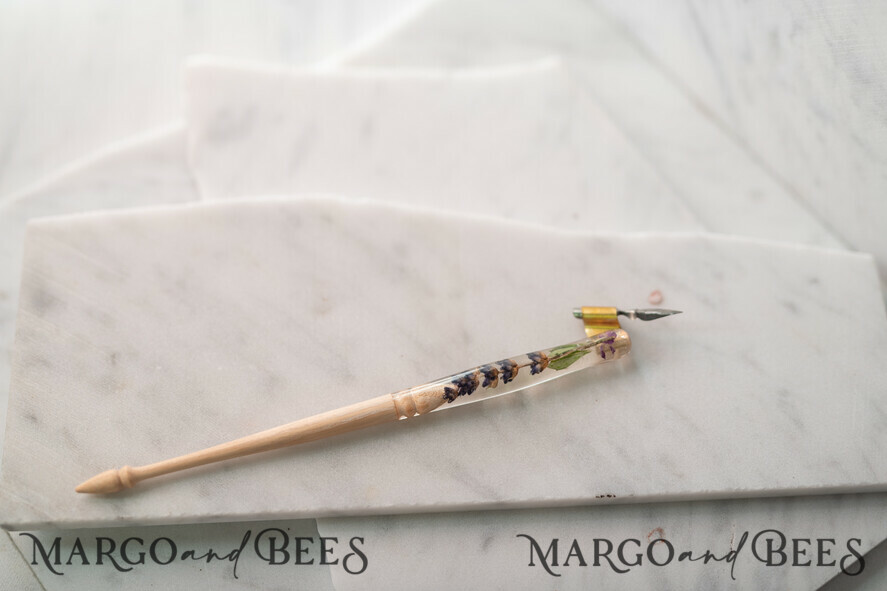 WOODEN PENHOLDERS Wood and resin English Oblique Pen, Handmade resin lavender Wooden Antique Dip Pen, Wood Oblique Calligraphy Pen Holder, perfect gift for her, practicing Quill