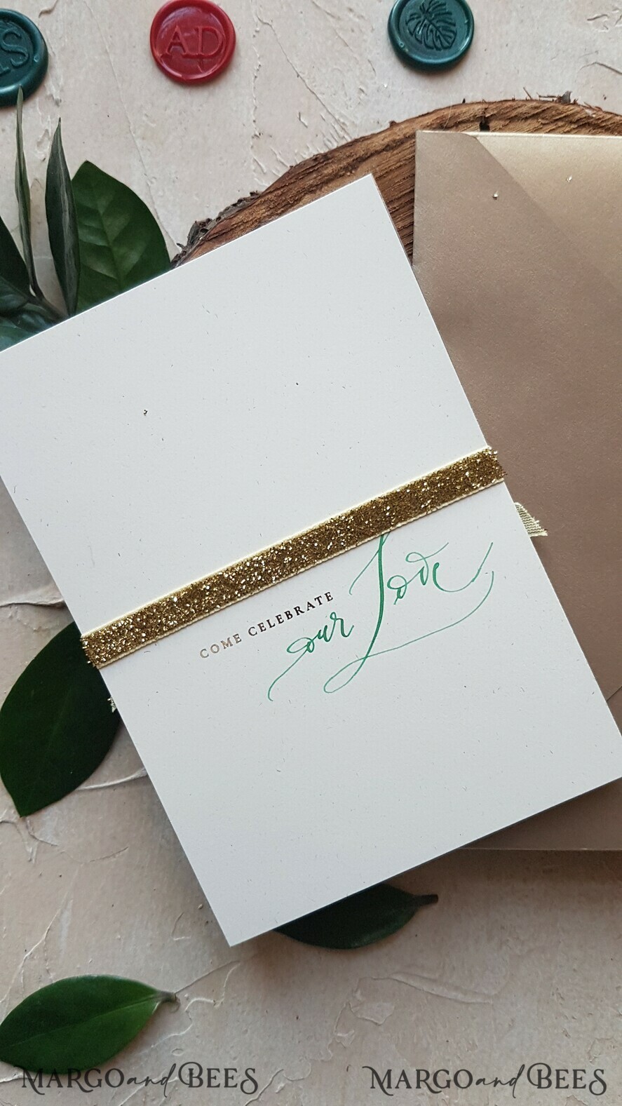 WEDDING INVITATIONS modern calligraphy / fine art Handmade wedding invitation, luxury elegant invites
