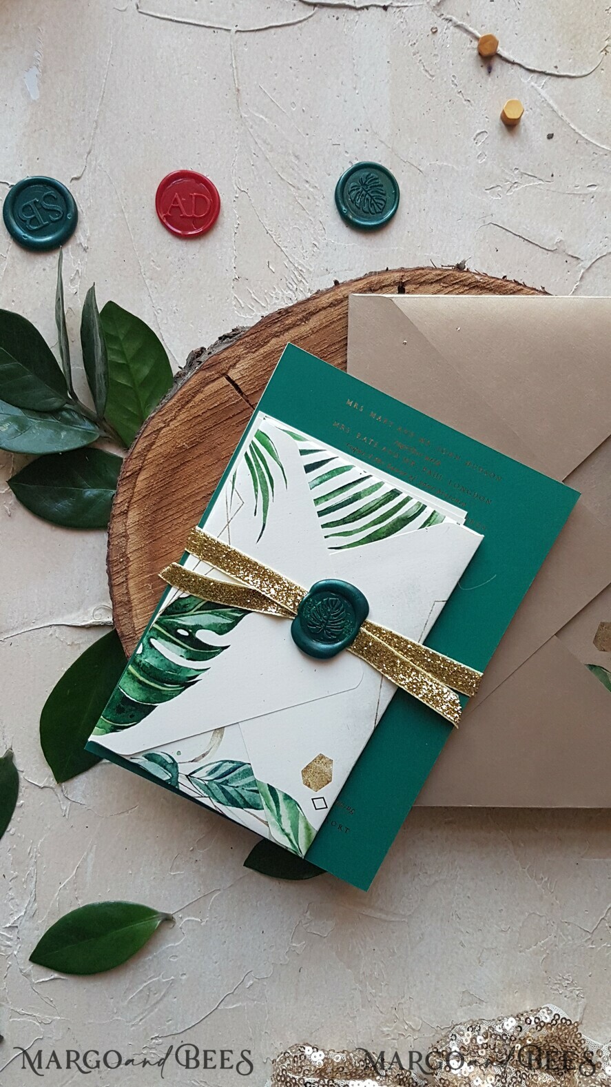 WEDDING INVITATIONS modern calligraphy / fine art Handmade wedding invitation, luxury elegant invites