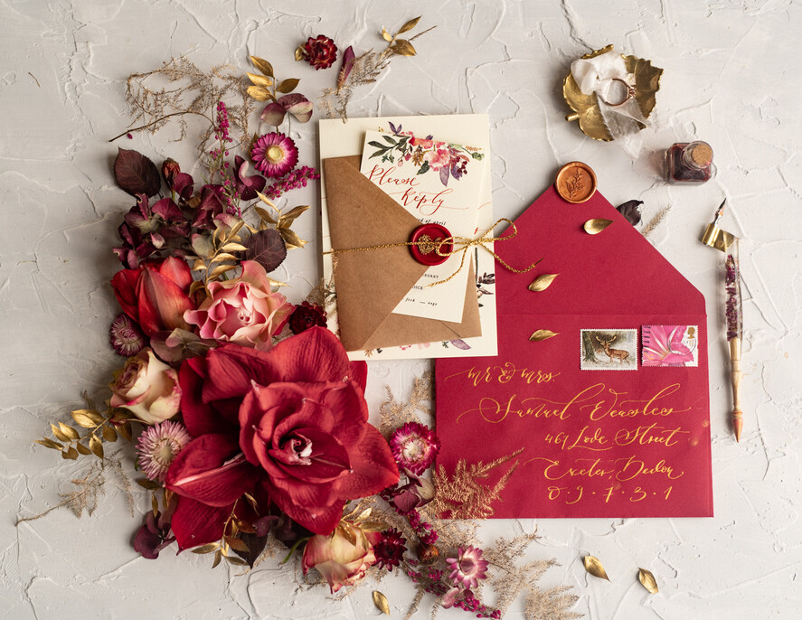 WEDDING INVITATIONS modern calligraphy / fine art Bespoke wedding invitation, unique calligraphy invites