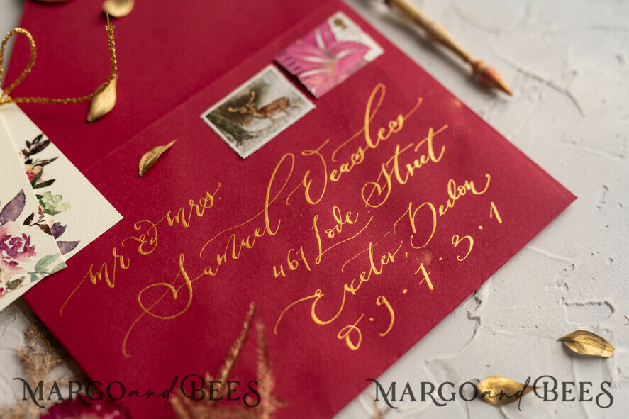WEDDING INVITATIONS modern calligraphy / fine art Bespoke wedding invitation, unique calligraphy invites