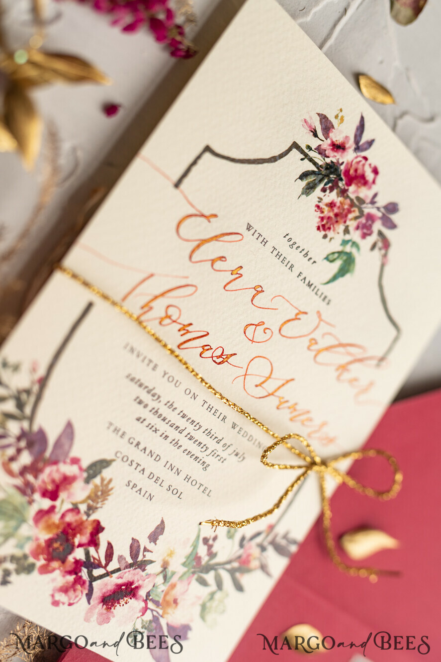 WEDDING INVITATIONS modern calligraphy / fine art Bespoke wedding invitation, unique calligraphy invites