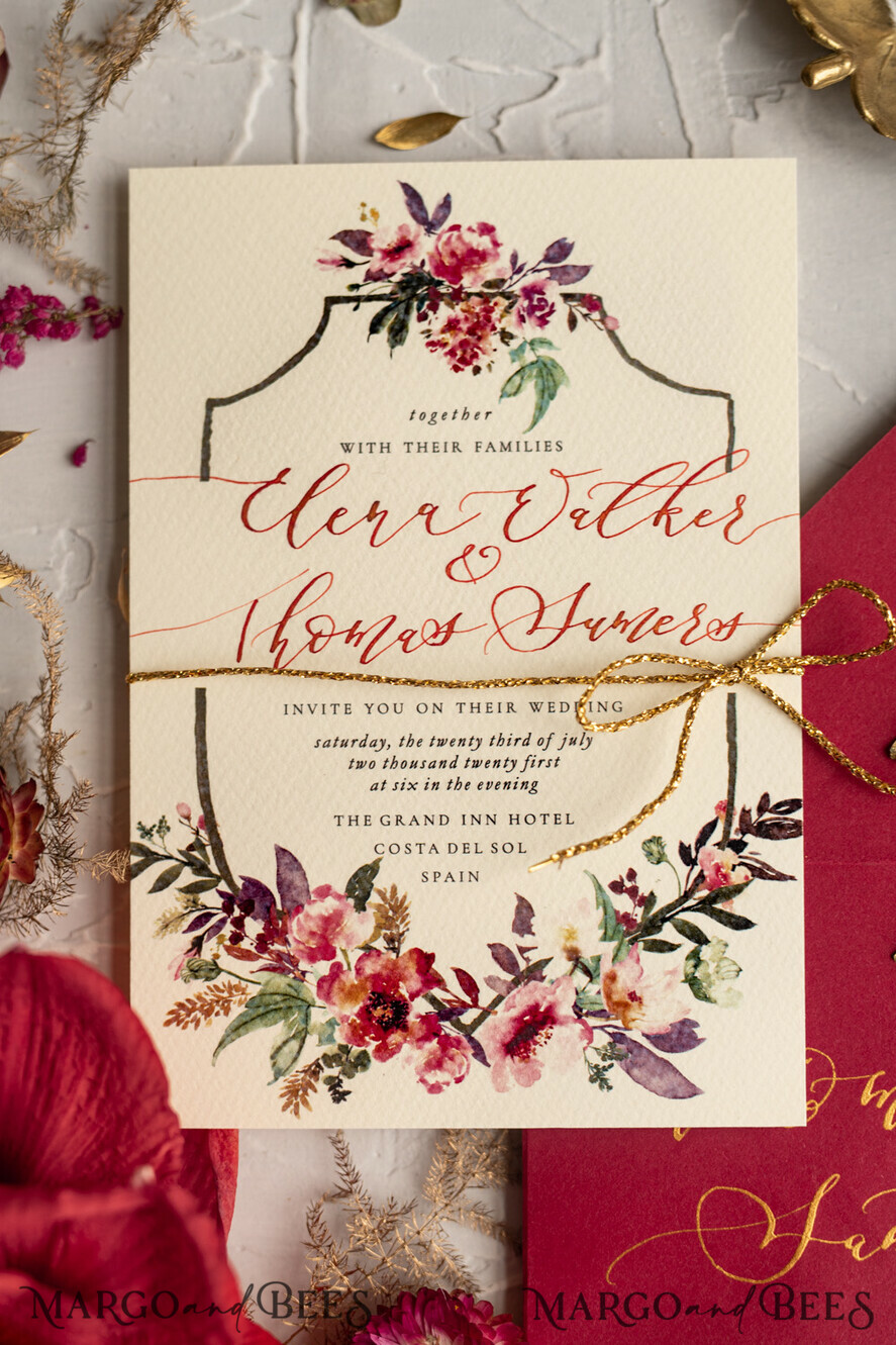 WEDDING INVITATIONS modern calligraphy / fine art Bespoke wedding invitation, unique calligraphy invites