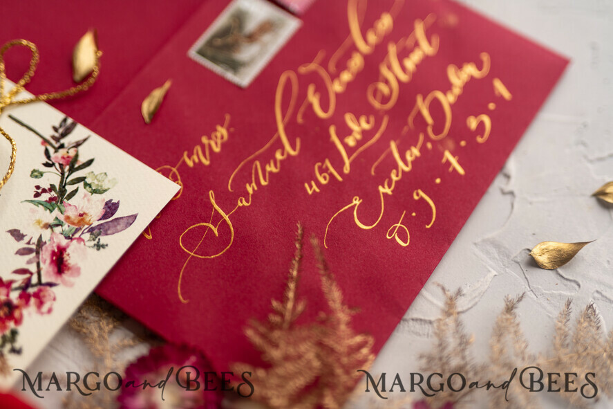 WEDDING INVITATIONS modern calligraphy / fine art Bespoke wedding invitation, unique calligraphy invites