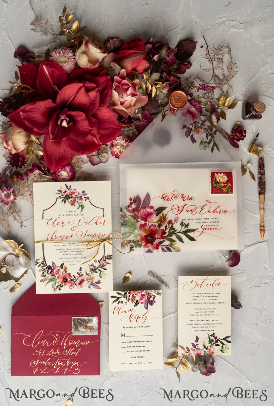 WEDDING INVITATIONS modern calligraphy / fine art Bespoke wedding invitation, unique calligraphy invites