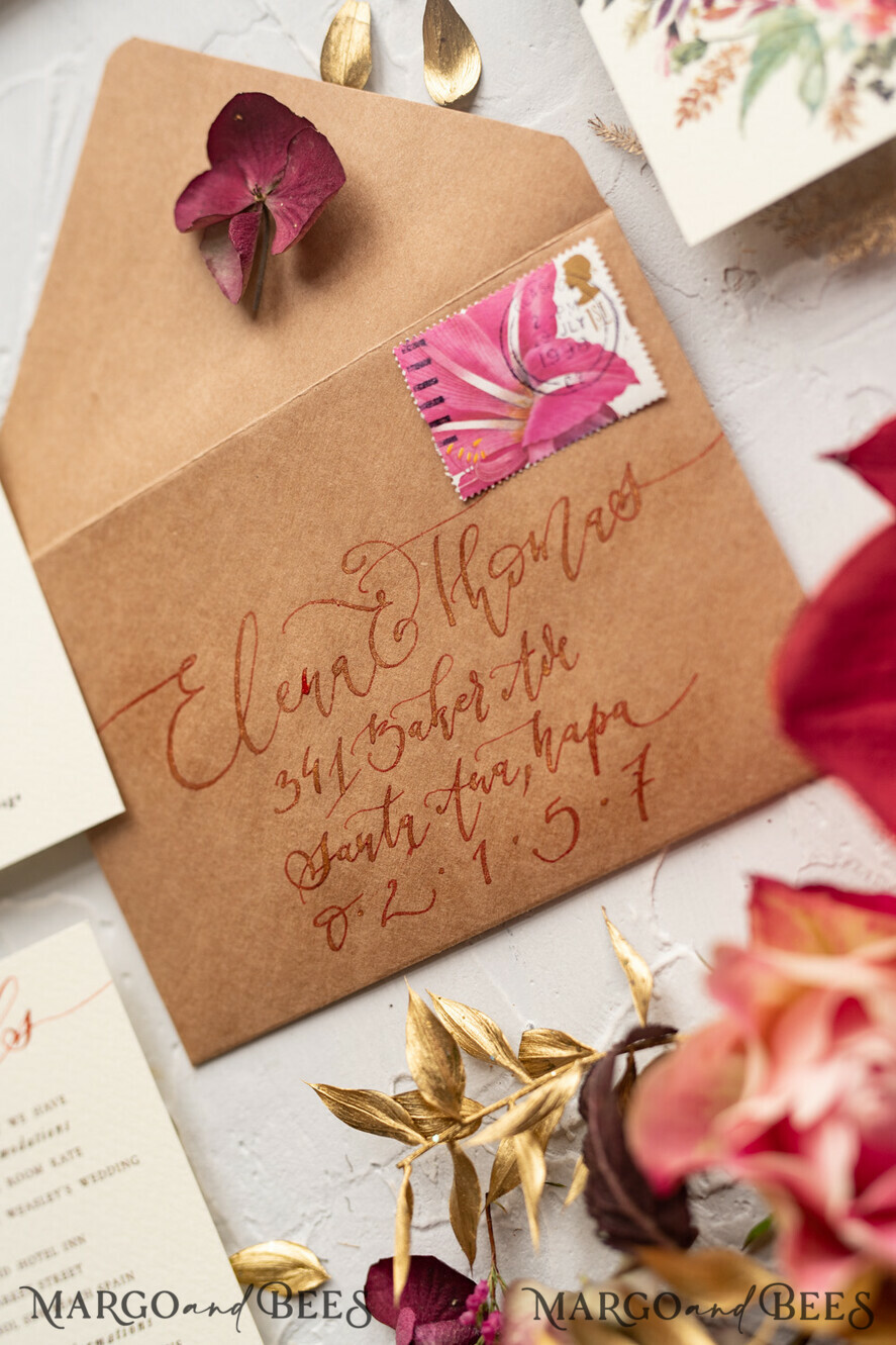 WEDDING INVITATIONS modern calligraphy / fine art Bespoke wedding invitation, unique calligraphy invites