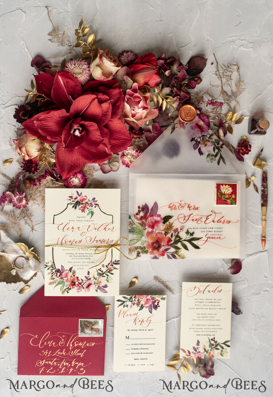 WEDDING INVITATIONS modern calligraphy / fine art Bespoke wedding invitation, unique calligraphy invites