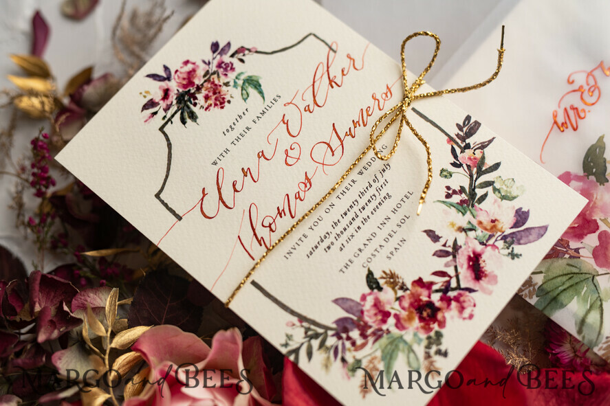 WEDDING INVITATIONS modern calligraphy / fine art Bespoke wedding invitation, unique calligraphy invites