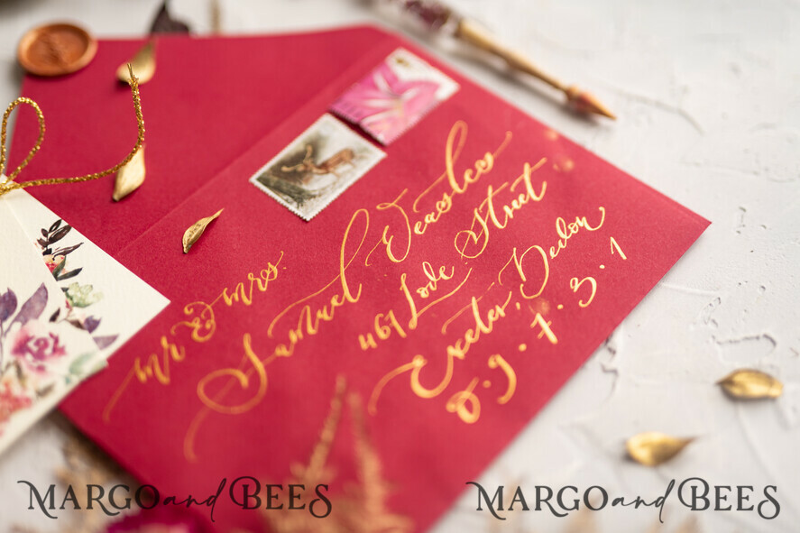 WEDDING INVITATIONS modern calligraphy / fine art Bespoke wedding invitation, unique calligraphy invites