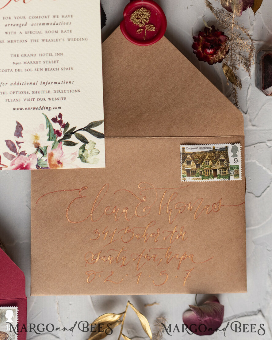 WEDDING INVITATIONS modern calligraphy / fine art Bespoke wedding invitation, unique calligraphy invites