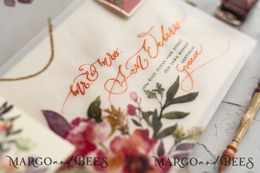 WEDDING INVITATIONS modern calligraphy / fine art Bespoke wedding invitation, unique calligraphy invites