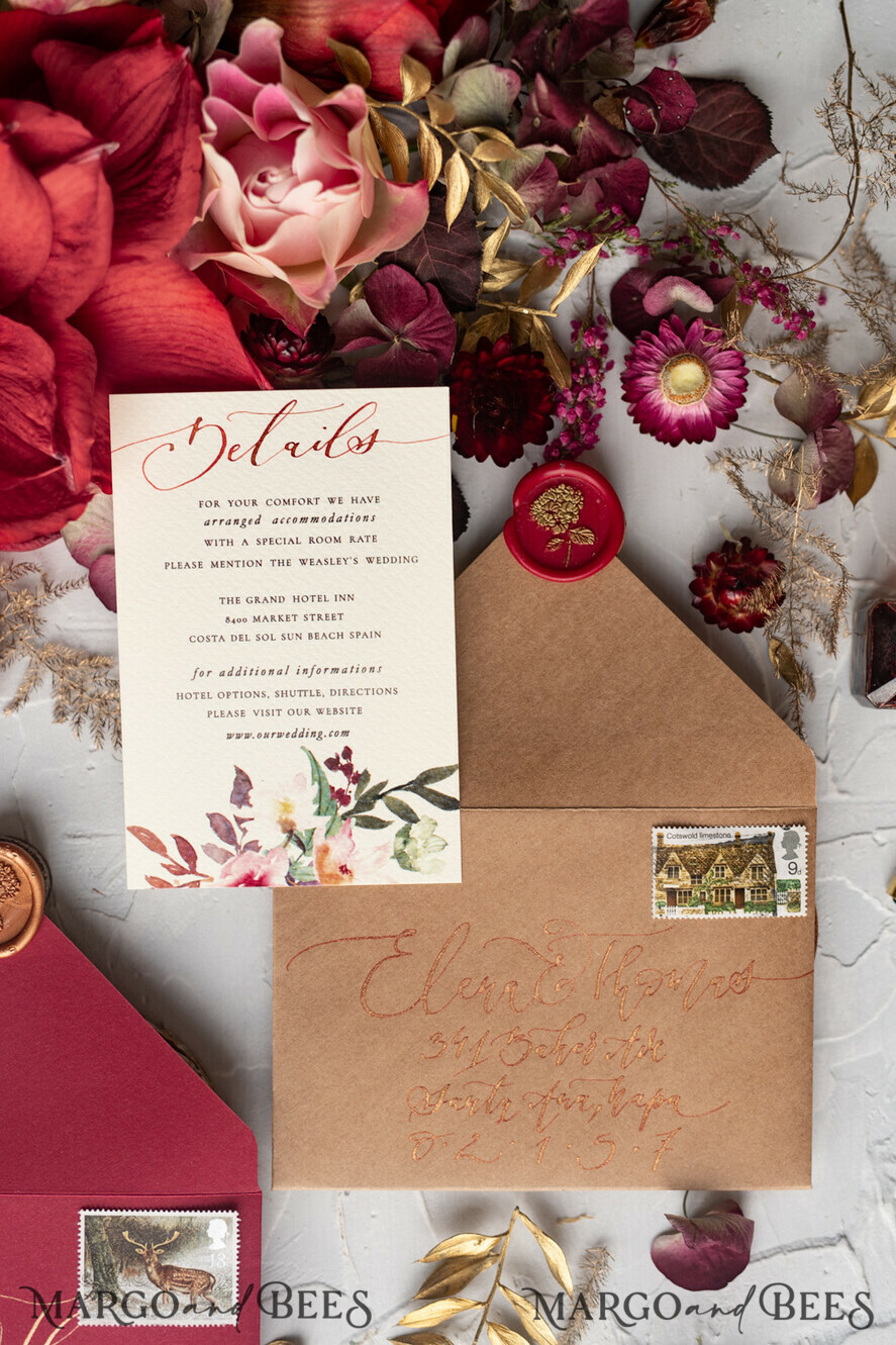 WEDDING INVITATIONS modern calligraphy / fine art Bespoke wedding invitation, unique calligraphy invites
