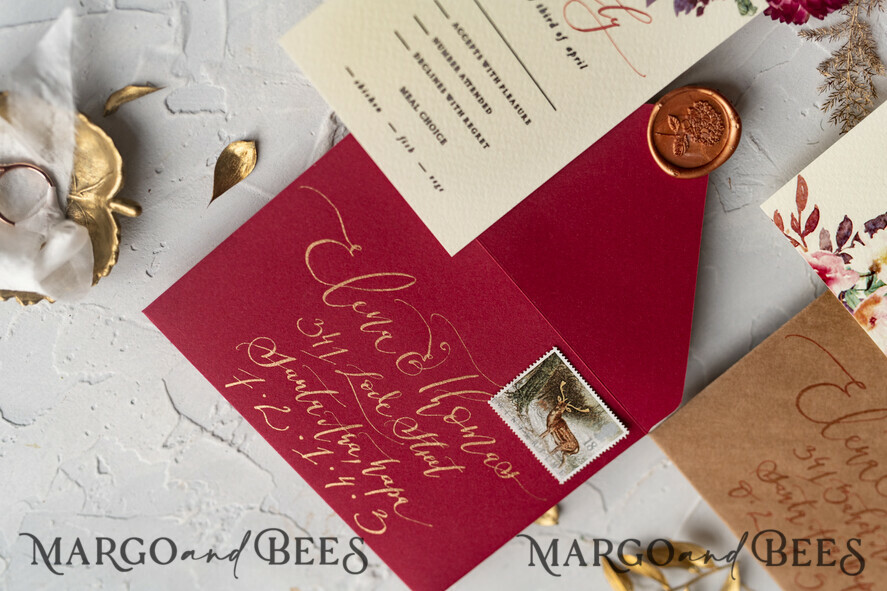 WEDDING INVITATIONS modern calligraphy / fine art Bespoke wedding invitation, unique calligraphy invites