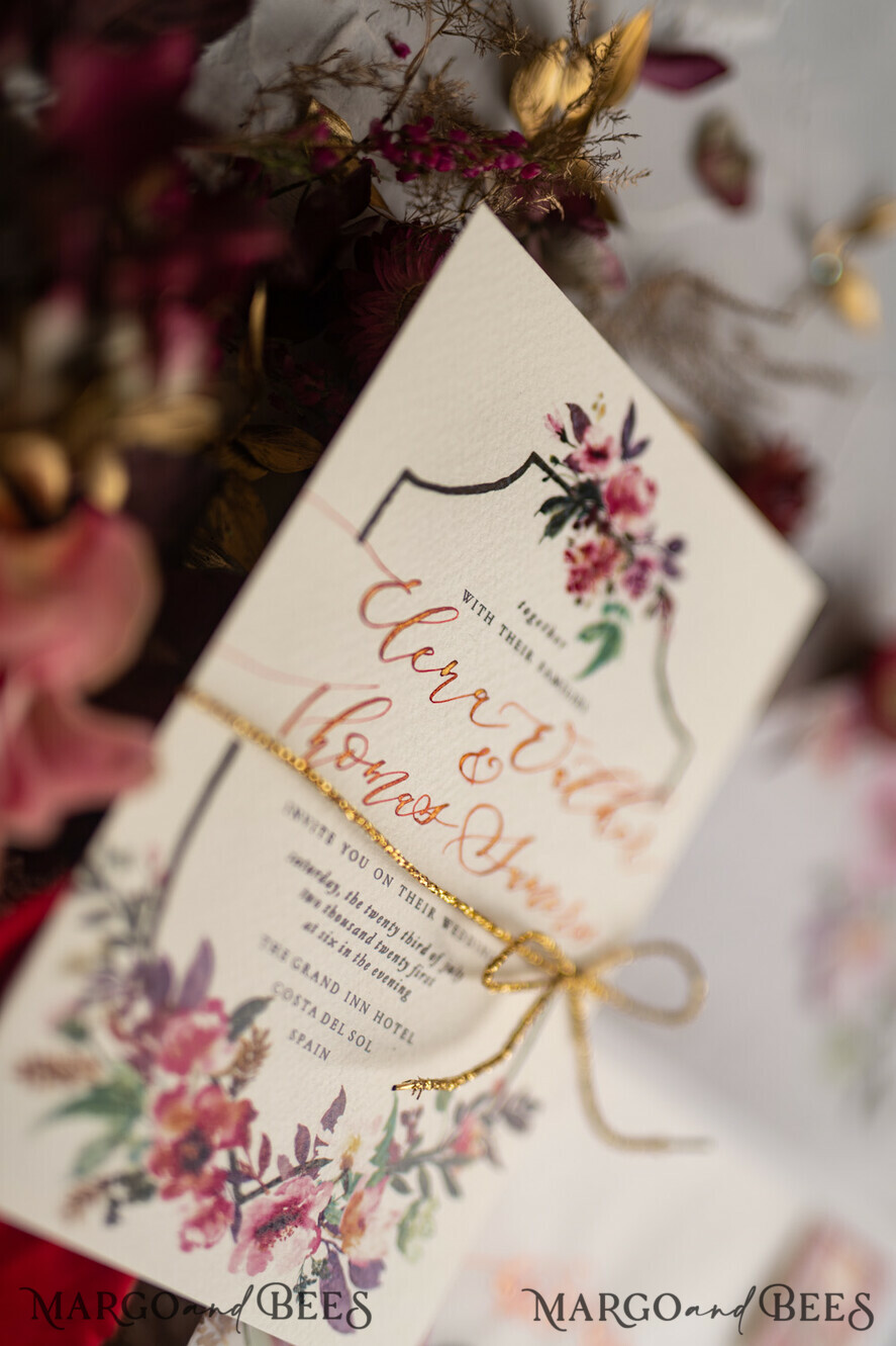 WEDDING INVITATIONS modern calligraphy / fine art Bespoke wedding invitation, unique calligraphy invites