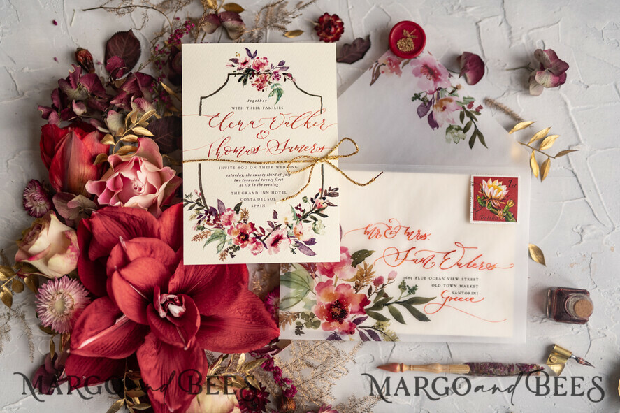 WEDDING INVITATIONS modern calligraphy / fine art Bespoke wedding invitation, unique calligraphy invites