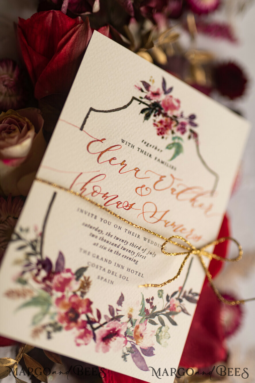 WEDDING INVITATIONS modern calligraphy / fine art Bespoke wedding invitation, unique calligraphy invites