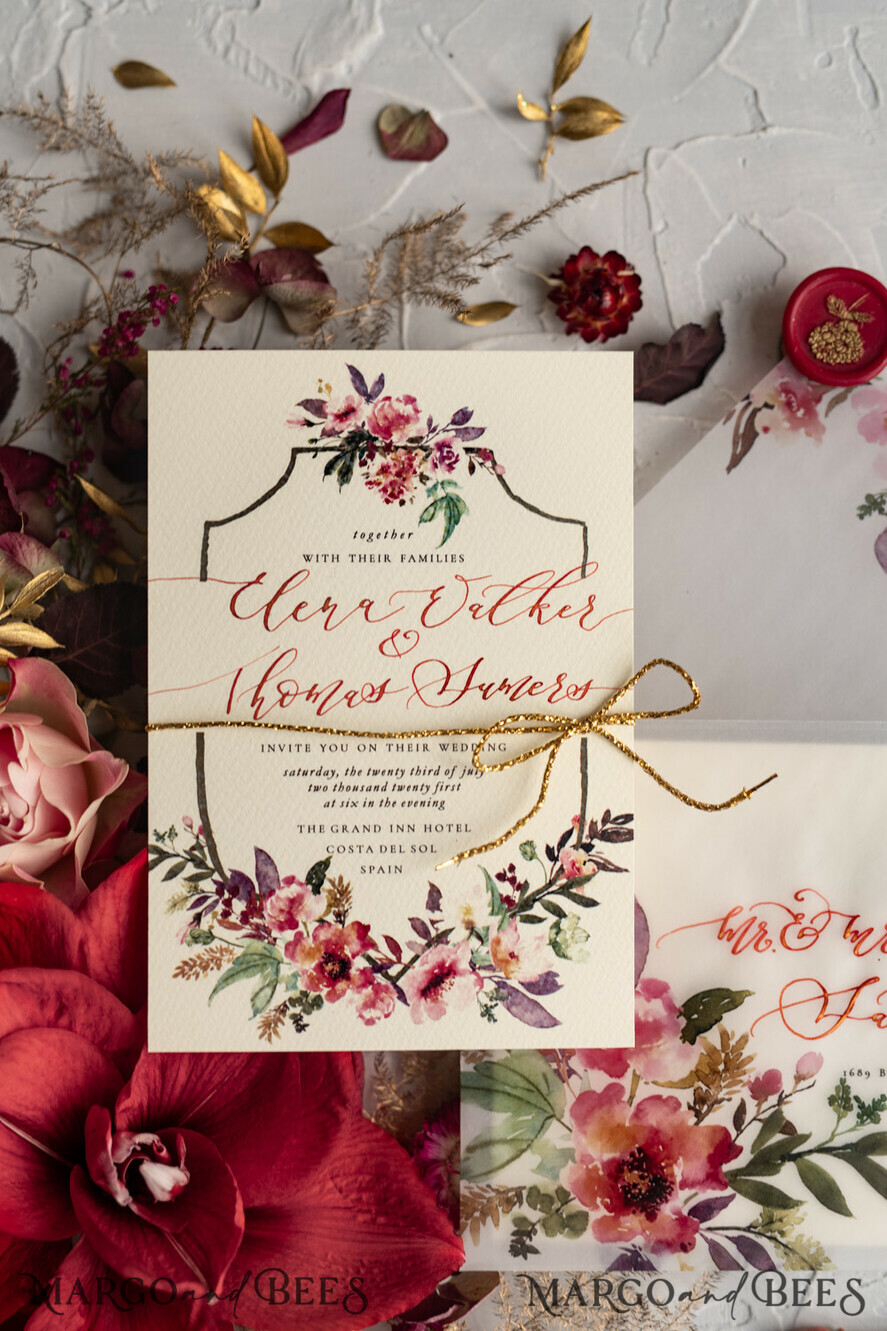 WEDDING INVITATIONS modern calligraphy / fine art Bespoke wedding invitation, unique calligraphy invites